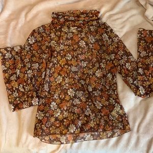 Altard State floral mesh turtleneck
